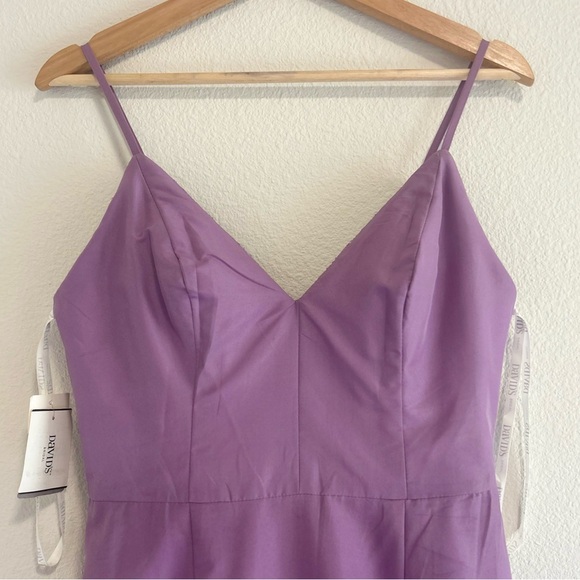 David's Bridal Lavender Lace Kids Dress - Picture 7 of 16